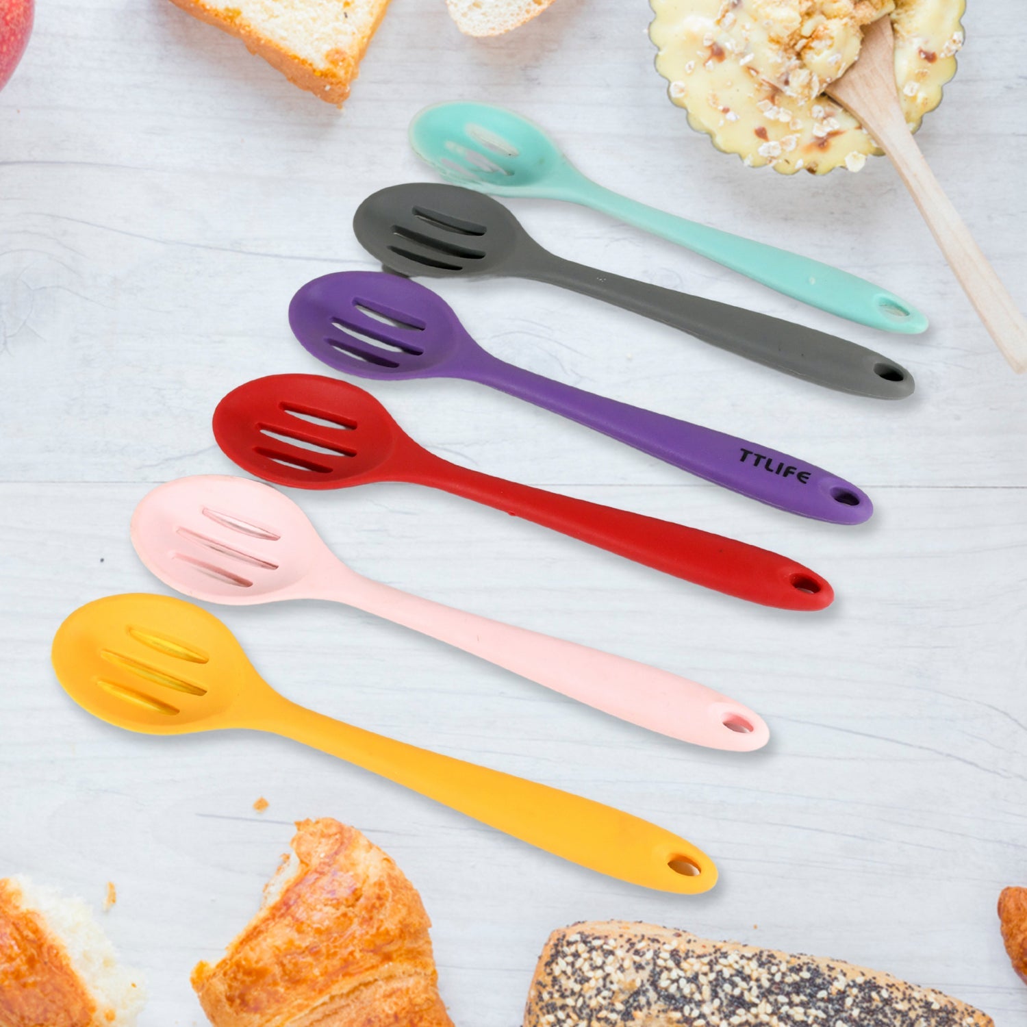 Multipurpose Silicone Spoon, Silicone Basting Spoon Non-Stick Kitchen Utensils Household Gadgets Heat-Resistant Non Stick Spoons Kitchen Cookware Items For Cooking and Baking (6 Pcs Set) Multipurpose Silicone Spoon, Silicone Basting Spoon Non-Stick Kitchen Utensils Household Gadgets Heat-Resistant Non Stick Spoons Kitchen Cookware Items For Cooking and Baking (6 Pcs Set)